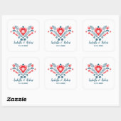 Noordse liefde in rood en blauw | Weddenschap Vierkante Sticker (Vel)