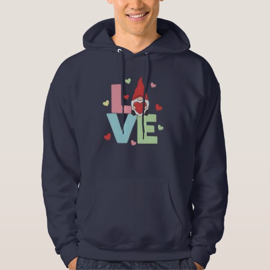 Noordse liefdeskabouter: Whimsical Pastel Hart Hoodie (Voorkant)