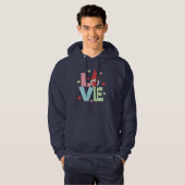Noordse liefdeskabouter: Whimsical Pastel Hart Hoodie (Voorkant volledig)