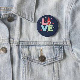 Noordse liefdeskabouter: Whimsical Pastel Hart  Ronde Button 5,7 Cm