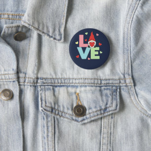 Noordse liefdeskabouter: Whimsical Pastel Hart  Ronde Button 5,7 Cm