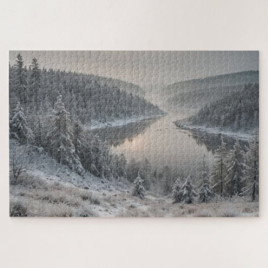 Noordse Majesteit - Scandinavisch winterlandschap Legpuzzel (Horizontaal)