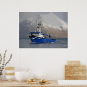 Noordse mariner, Crab Boat in de Nederlandse haven Poster (Keuken)
