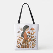 Noordse Meisje Boodschappentas Tote Bag (Achterkant)