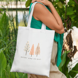 Noordse Merry And Bright Minimalistische Kerstboom Tote Bag
