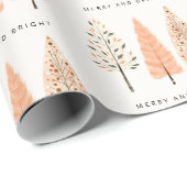 Noordse moderne vrolijke en heldere kerstpijnboom cadeaupapier (Rol Hoek)
