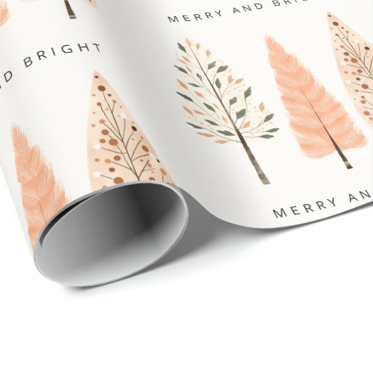 Noordse moderne vrolijke en heldere kerstpijnboom cadeaupapier (Rol Hoek)