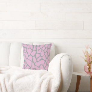 Noordse Pastel Roze Grijs Giraffe Stip Patroon Kussen