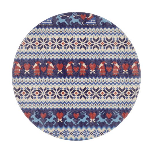 Noordse Patroon: Charmante Illustratie Snijplank (Voorkant)