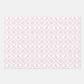 Noordse polka stippen geruite baby roze kerst inpakpapier vel (Voorkant)