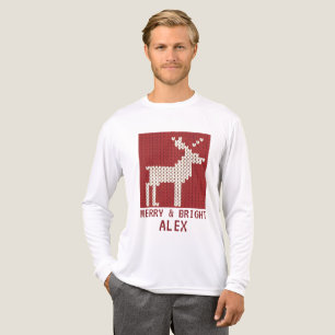Noordse rendier kerst trui gepersonaliseerd Tri-Blend shirt