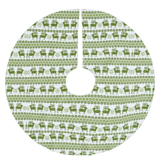 Noordse rendieren en sneeuwvlokken kerstboom rok (Voorkant)
