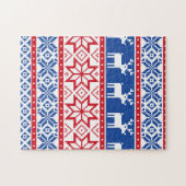 Noordse rendieren en sneeuwvlokken legpuzzel (Horizontaal)