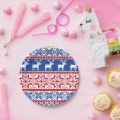 Noordse rendieren en sneeuwvlokken papieren bordje (Feest)