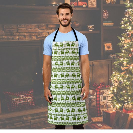 Noordse rendieren en sneeuwvlokken schort