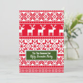 Noordse rendieren lelijke kerst trui partij kaart (Staand voorkant)