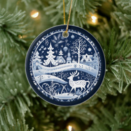 Noordse rendierversiering keramisch ornament