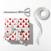 Noordse rode kerstbomen - Scandinavische vakantie Cadeaupapier