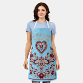 Noordse Rosemaling Schort, Moederliefde Schort (Gedragen)