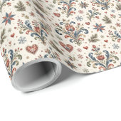 Noordse Rosemaling Volkskunst Cadeaupapier (Rol Hoek)