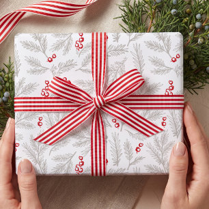 Noordse Rustieke Dennen Takken & Bessen Kerstmis Cadeaupapier
