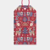 Noordse Scandinavisch Woodland - Kerstmis Cadeaulabel (Achterkant)