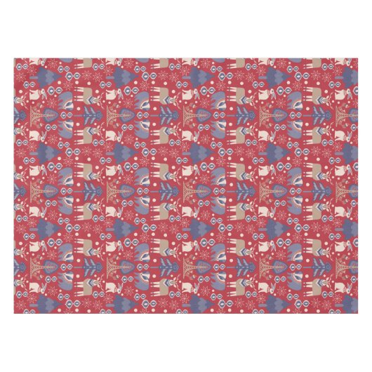 Noordse Scandinavisch Woodland - Kerstmis Tafelkleed (Voorkant (Horizontaal))