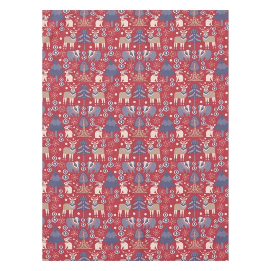 Noordse Scandinavisch Woodland - Kerstmis Tafelkleed (Voorkant)