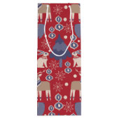 Noordse Scandinavisch Woodland - Kerstmis Wijn Cadeautas (Achterkant)