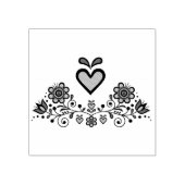 Noordse/Scandinavische Folk bloem, folk hart Rubberstempel (Afrduk)