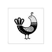 Noordse/Scandinavische Folk vogel, liefdesvogel, v Rubberstempel (Afrduk)