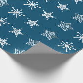 Noordse Scandinavische folklore witte blauwe sterr Cadeaupapier (Hoek)