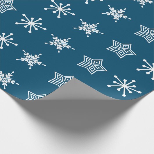 Noordse Scandinavische folklore witte blauwe sterr Cadeaupapier (Hoek)