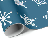 Noordse Scandinavische folklore witte blauwe sterr Cadeaupapier (Rol Hoek)