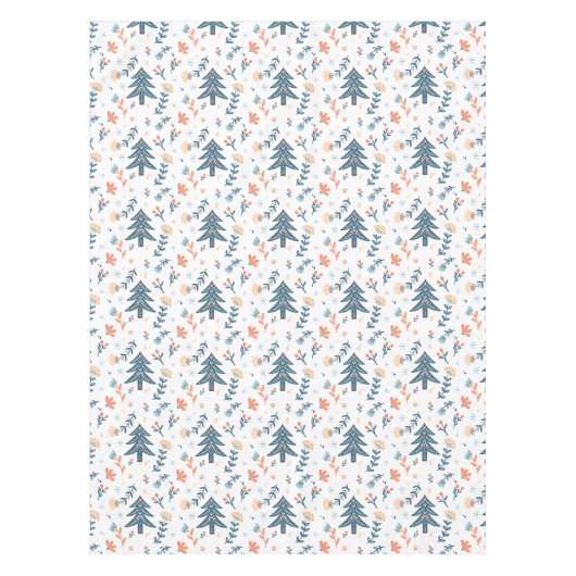 Noordse Scandinavische kerstboomstructuur Tafelkleed (Voorkant)