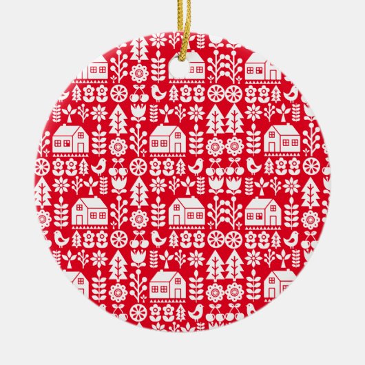 Noordse Scandinavische kerstdecoraties Keramisch Ornament (Voorkant)