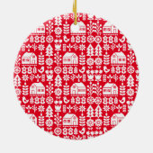 Noordse Scandinavische kerstdecoraties Keramisch Ornament (Achterkant)