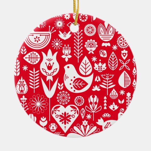 Noordse Scandinavische kerstdecoraties Keramisch Ornament (Voorkant)