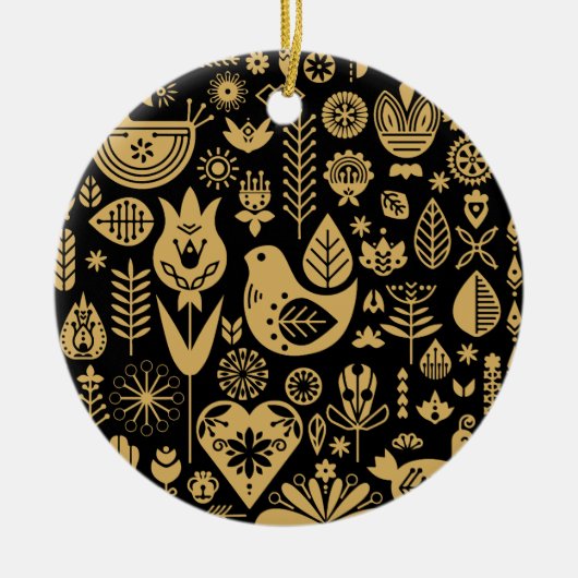 Noordse Scandinavische kerstdecoraties Keramisch Ornament (Voorkant)