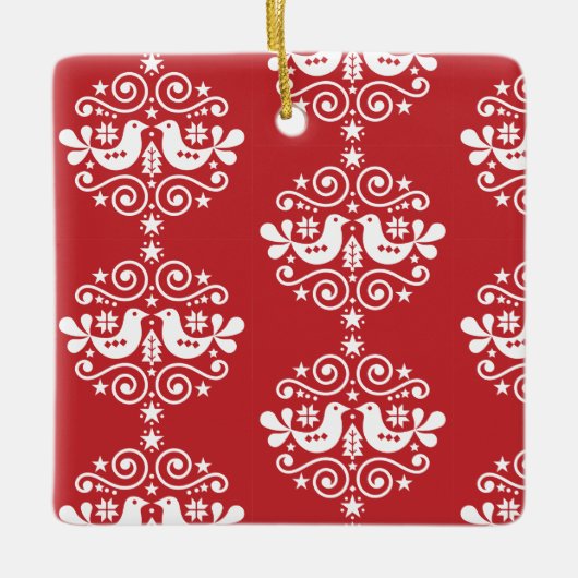 Noordse Scandinavische kerstdecoraties Keramisch Ornament (Voorkant)