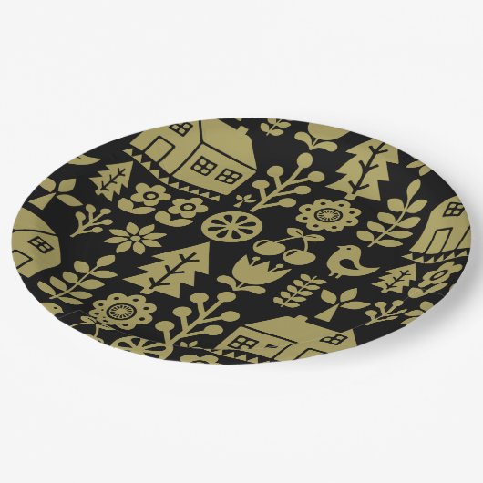 Noordse Scandinavische kerstdecoraties Papieren Bordje (Gekanteld)