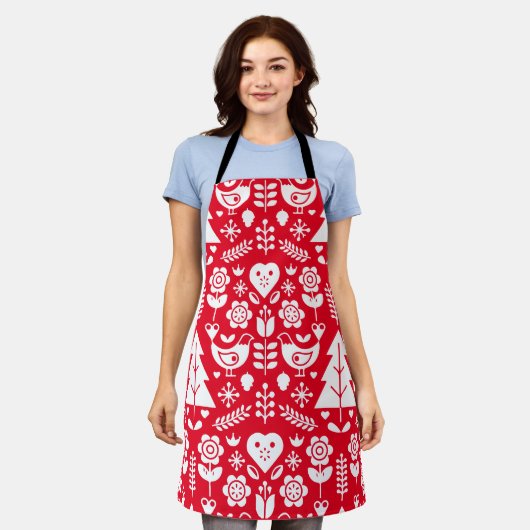 Noordse Scandinavische kerstdecoraties Schort (Gedragen)