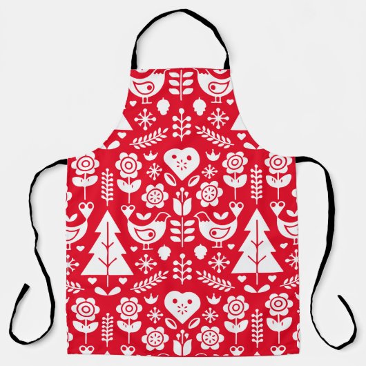 Noordse Scandinavische kerstdecoraties Schort (Voorkant)