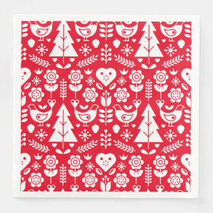 Noordse Scandinavische kerstdecoraties Servet