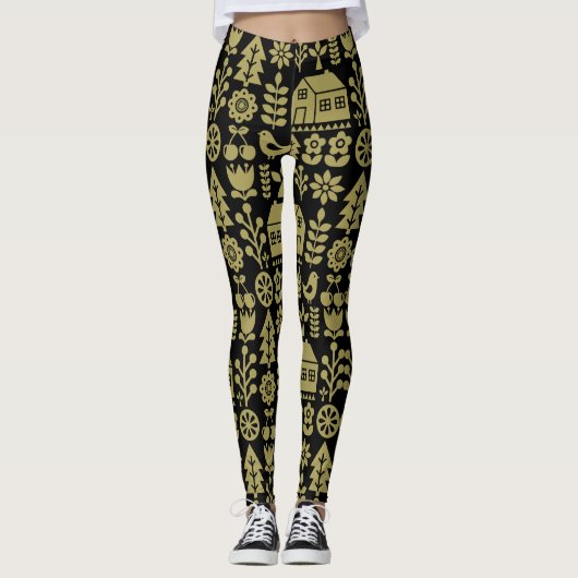 Noordse Scandinavische Kerstmis Leggings (Voorkant)
