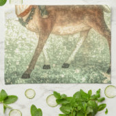 Noordse Scandinavische kerstrendieren Theedoek (Gevouwen)