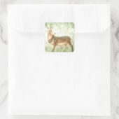 Noordse  Scandinavische kerstrendieren Vierkante Sticker (Tas)