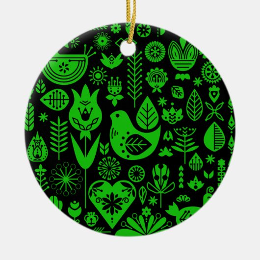 Noordse Scandinavische Kerstversiering Keramisch Ornament (Voorkant)