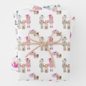 Noordse Scandinavische Rag Dolls Kerstmis Inpakpapier Vel (In situ)