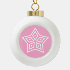 Noordse Scandinavische stijlster witte roze Keramische Bal Ornament